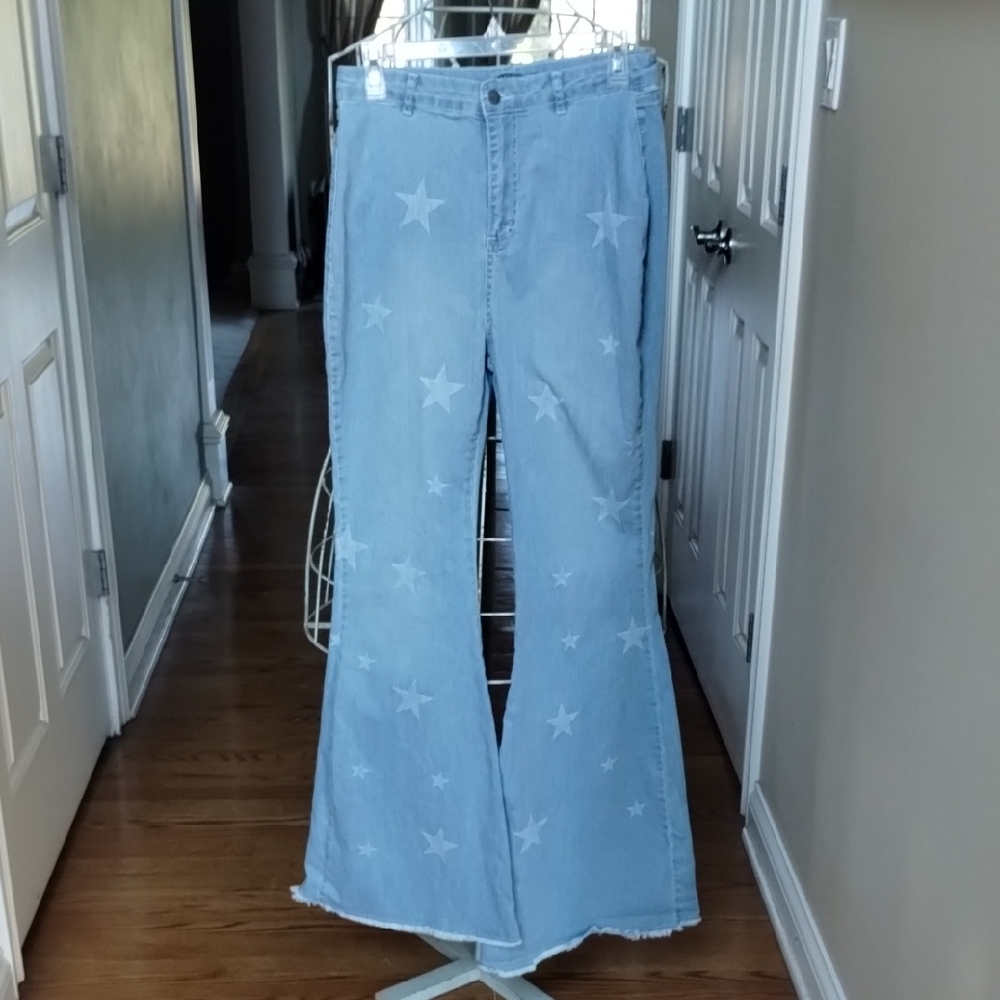 Nasty Gal Star Patterned Flare Jeans